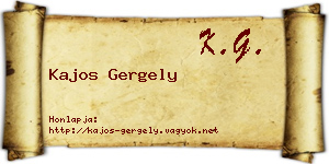 Kajos Gergely névjegykártya